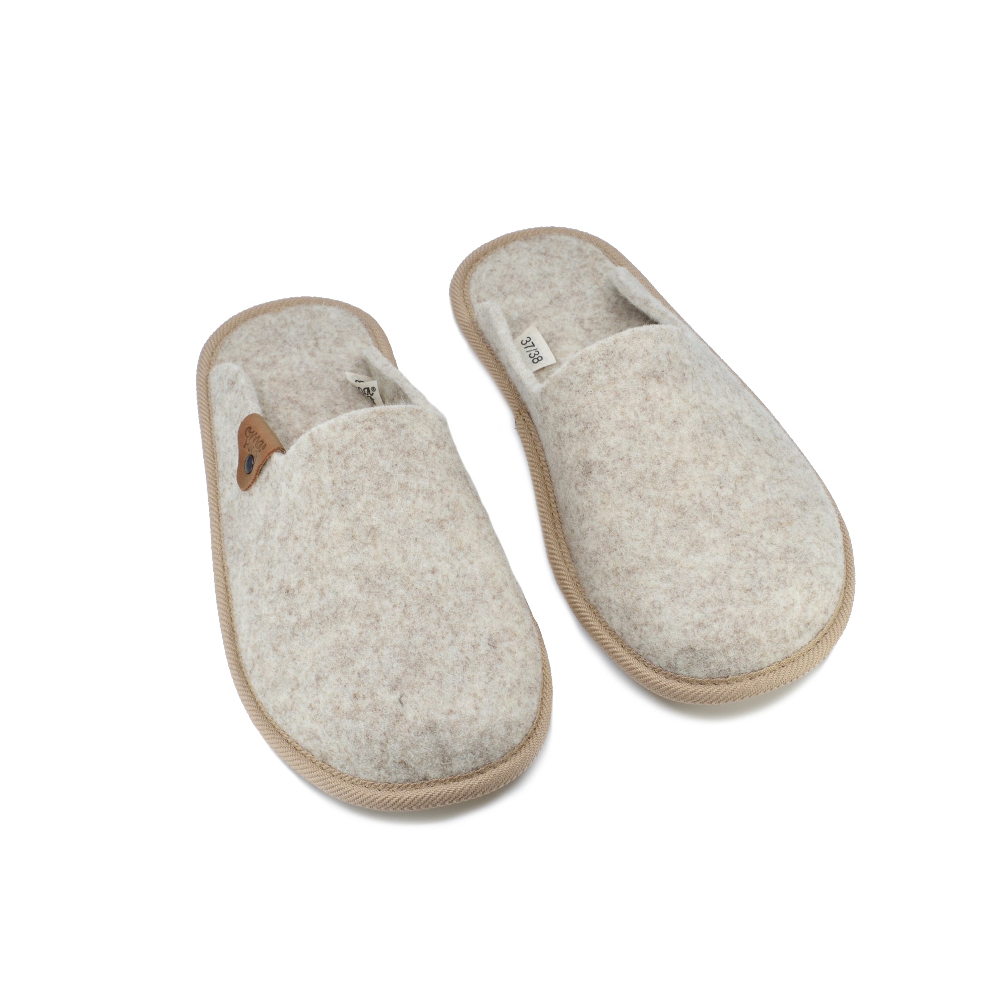 Natural felt slippers Pelsi - New Beige