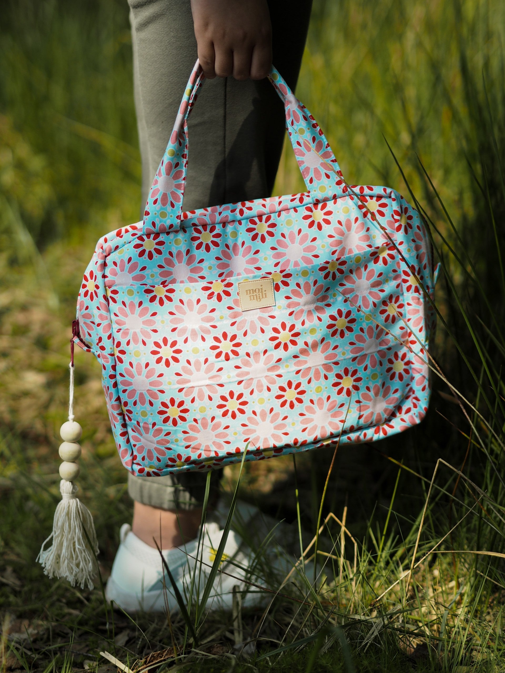 Large Make-Up Bag - Red Flowers